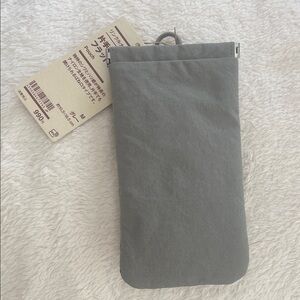 Muji Gray Soft Phone Pouch Sleeve with Loop